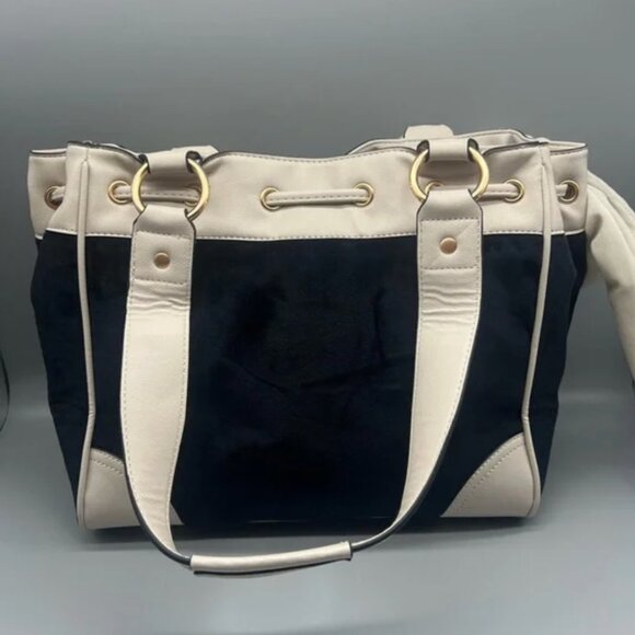 Juicy Couture The Key to Juicy Large Tote Handbag Black & Cream NWT - Picture 3 of 9